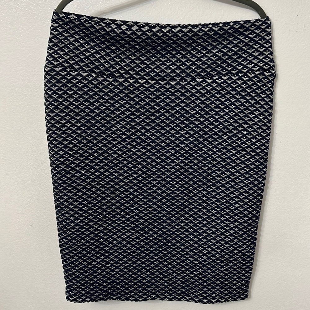 LuLaRoe Navy & Silver Stretchy Skirt